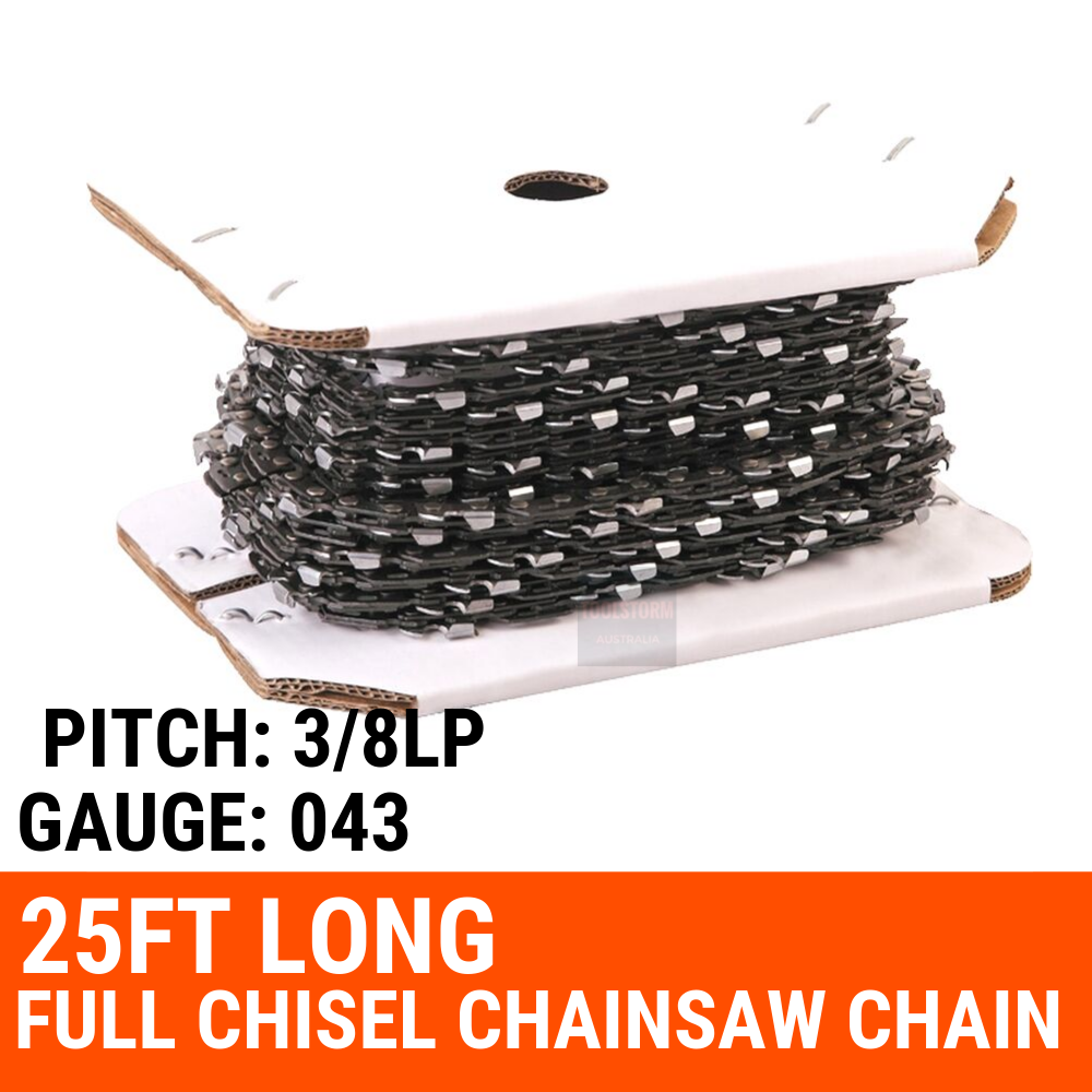 25ft Roll of Chainsaw Chain 3/8LP 043 Picco FULL Chisel Fit RYOBI SHINDAIWA ...
