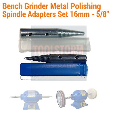 Bench Grinder Metal Polishing Tapered Spindle Adapters Set 16mm - 5/8" Shaft L/R