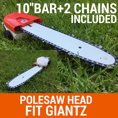 Chainsaw Attachment W/10" Bar+2chain For Pole Chain Saw Pruner Fit Giantz