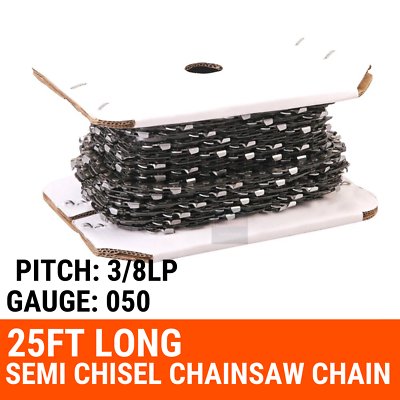 25ft Roll Chainsaw Chain 3/8LP 050 SEMI Chisel+ Breaker + Joiner Spinner Mender