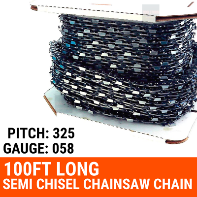 100ft Roll Chainsaw Chain 325 058 Semi Chisel+ Breaker + Joiner Spinner Mender