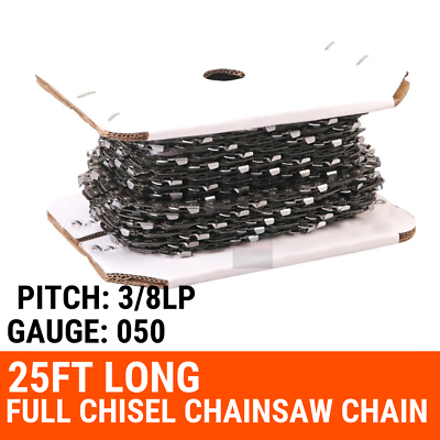 25ft Roll Chainsaw Chain 3/8LP 050 FULL Chisel + Breaker + Joiner Spinner Mender