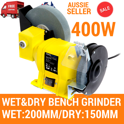 8" 6" Wet & Dry Bench Grinder 400W 200mm Knife Sharpener Power Tool Industries