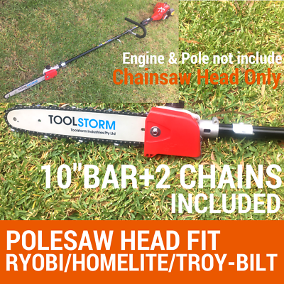 POLESAW CHAINSAW HEAD REPLACEMENT W/10”BAR+2CHAIN BRUSHCUTTER FIT STIHL