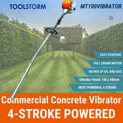 TOOLSTORM 4-STROKE Handheld Petrol Commercial Concrete Vibrator 48mm Hard Nose
