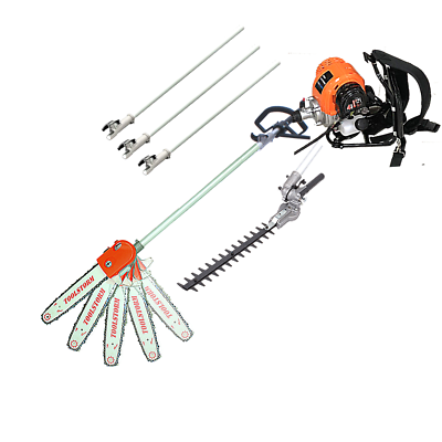 4-STROKE Long Reach Backpack Pole Rotatable Chainsaw Hedge Trimmer Pruner