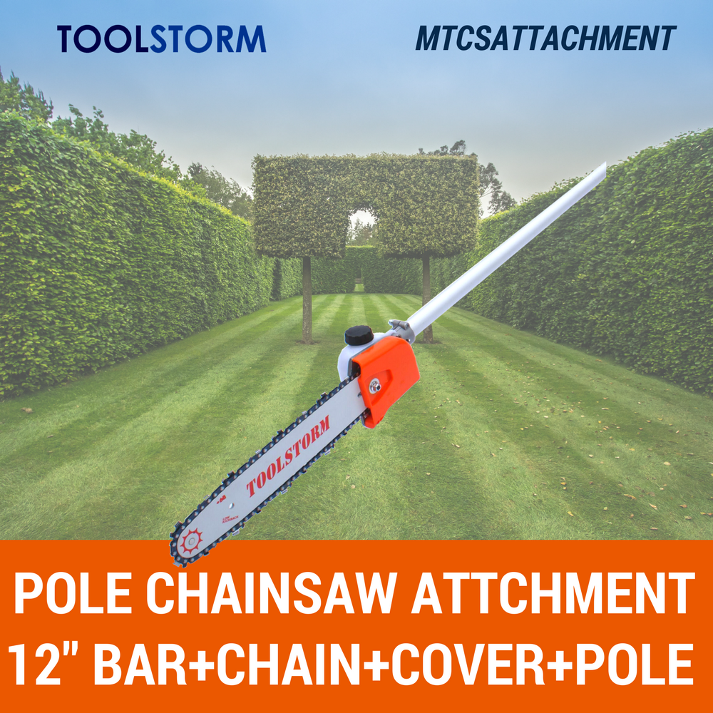 Pole saw/Chainsaw Attachment With 12” Bar & Chain & Pole For Ryobi Expand IT