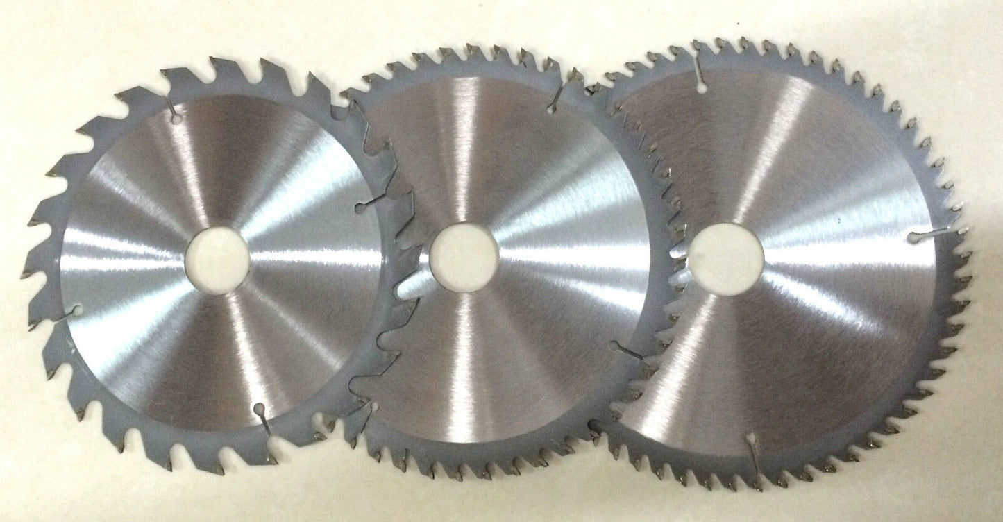*3PC Mitre Saw Table Saw Blade 210mm 24T,48T,60Teeth 30MM BORE With 3 Reduction