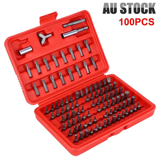 100pc Security Bit Set | Metric & SAE Tamper Proof Torx Star Hex Key Screwdriver
