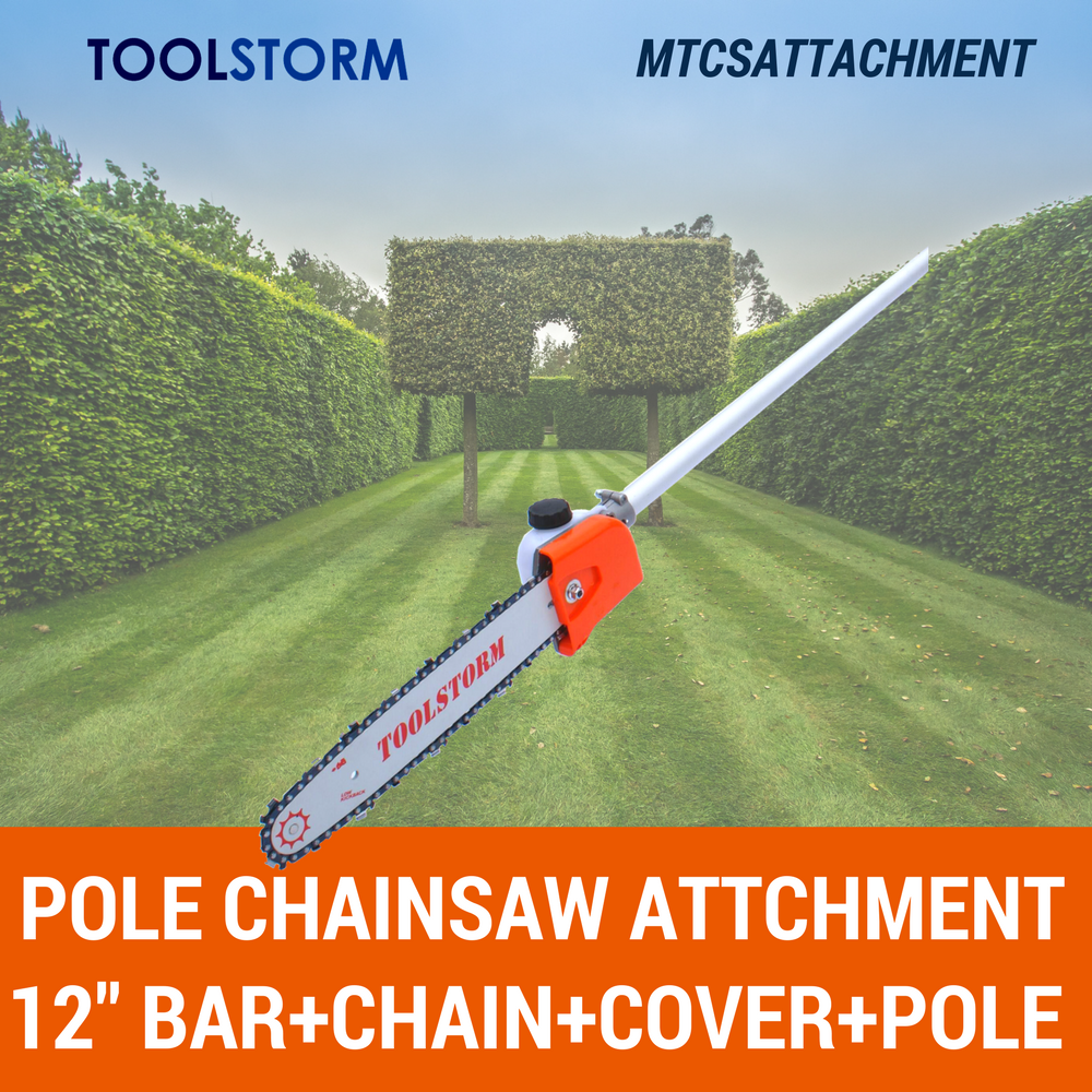 Pole saw/Chainsaw Attachment With 12” Bar & Chain & Pole For Ryobi RPP254FEJSN