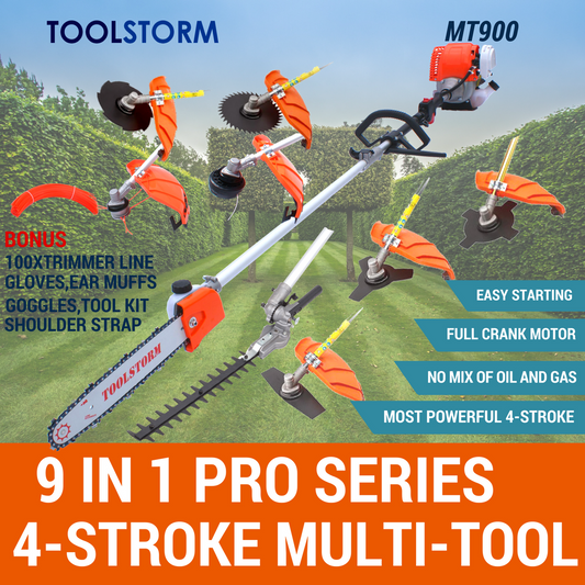 4-STROKE Pole Chainsaw Hedge Trimmer Brush Cutter Whipper Snipper Multi Tool Saw