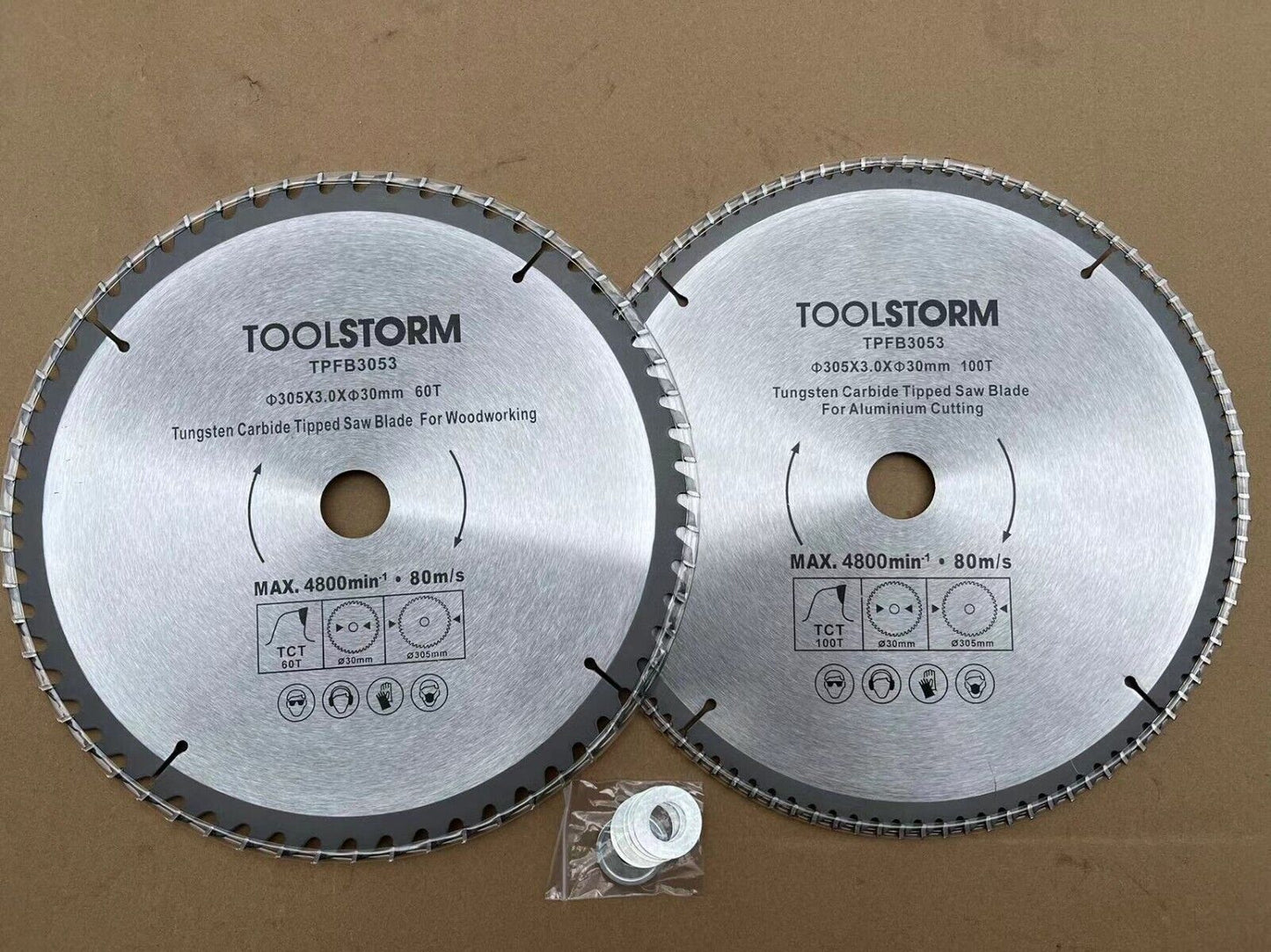 2X Mitre Saw Blade 12" 305mm 60T TIMBER 100T Alum Fit Bosch Makita DeWALT RYOBI