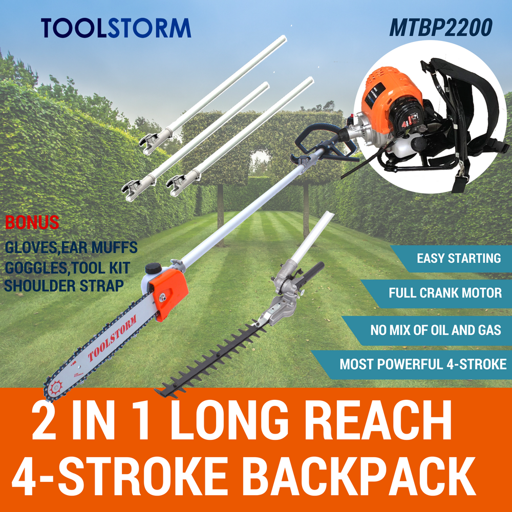 4-STROKE Backpack Brushcutter Whipper Snipper Hedge Trimmer Polesaw Multi Tool