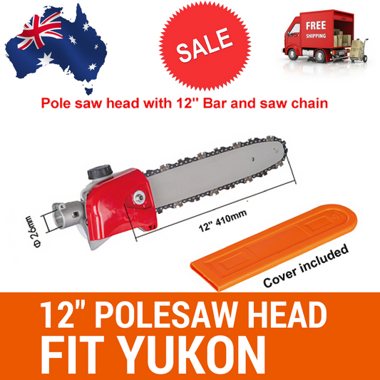 POLESAW CHAINSAW HEAD REPLACEMENT W/BAR+CHAIN BRUSHCUTTER FOR YUKON 7T OR 9T
