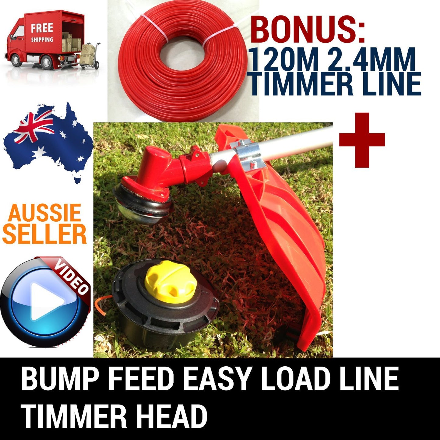 WITH 120M LINE TWISTER BUMP FEED LINE TRIMMER HEAD WHIPPER SNIPPER BRUSH CUTTER