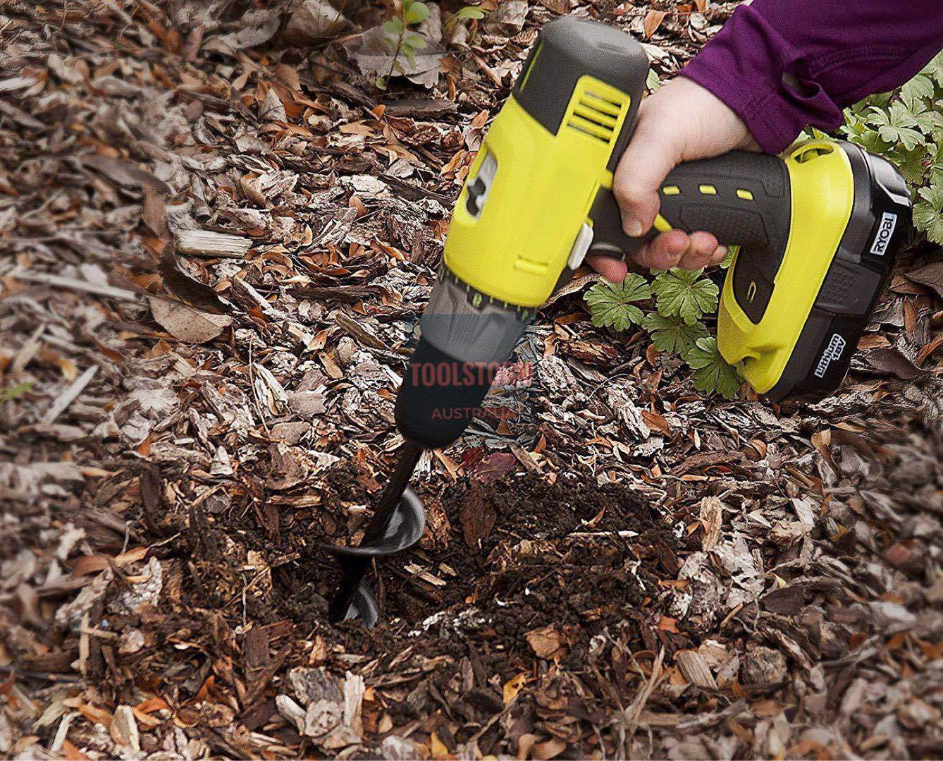 Small Garden Auger Planter 9" (220x40mm)Post Hole Digger Attaches to Power Drill
