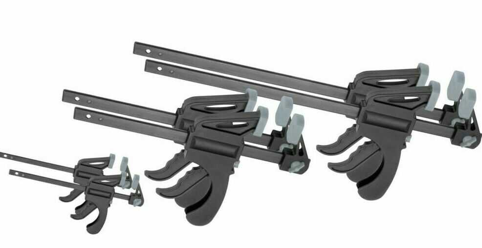 6PCS QUICK-GRIP ONE HANDED BAR CLAMP F CLAMP HAND TRIGGER ACTION CLAMP 6PCS SET