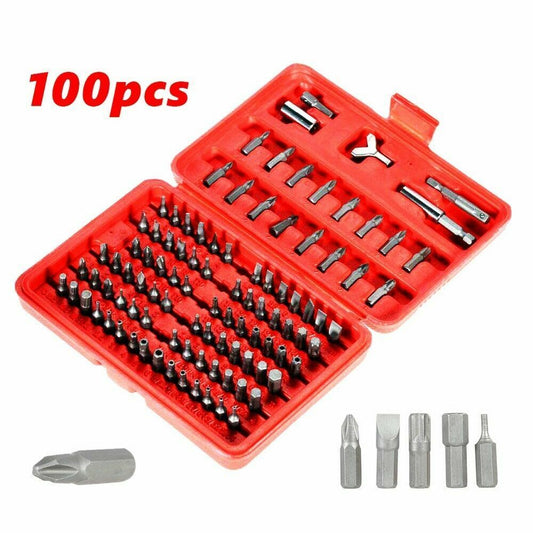 100PC 25MM Security Bit Set Drill Star Hex Spanner Torx Magnetic Screwdriver PH2
