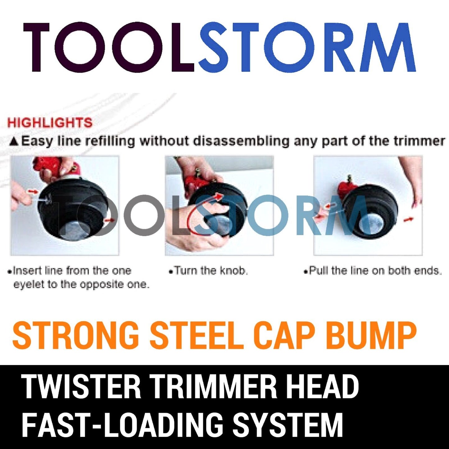 WITH 120M LINE TWISTER BUMP FEED LINE TRIMMER HEAD WHIPPER SNIPPER BRUSH CUTTER