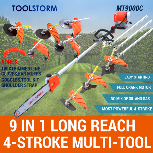 4-STROKE Pole Chainsaw Petrol Pruner Saw Brush Cutter Whipper Snipper Multi Tool