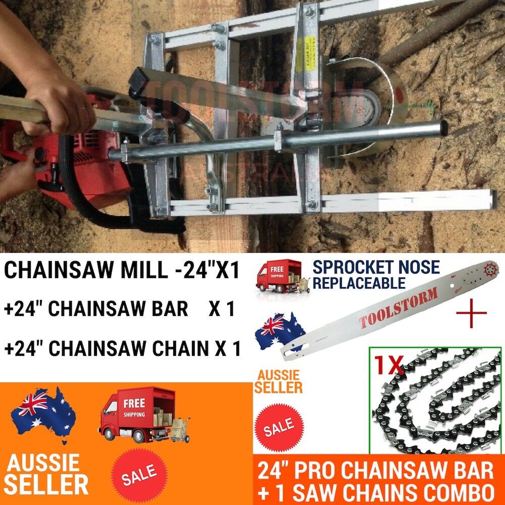 24” Mill+24”Bar + 1 Chain Fit Husqvarna Chainsaw 556-AT 570-AT 576XP-AT 390XP ..