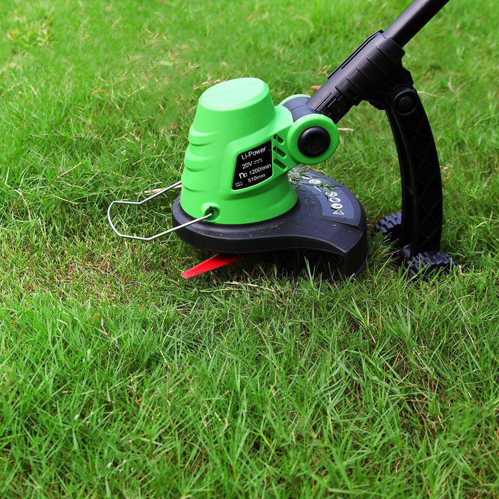 20V Lithium Grass Trimmer Lawn Grass Edge Brush Cutter w/ Blade & Wheels