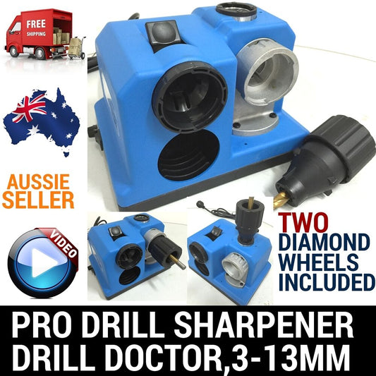 W/2XWHEELS ELECTRIC PRO DRILL BIT SHARPENER SHARPENING TOOL DOCTOR GRINDER 3-13M