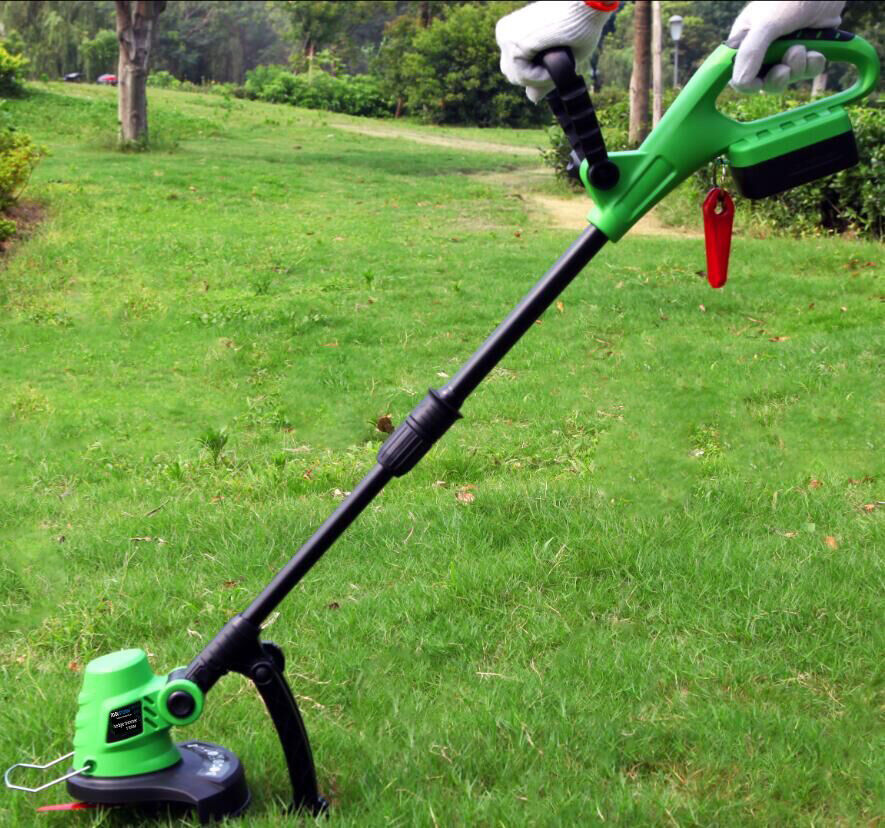 20V Lithium Grass Trimmer Lawn Grass Edge Brush Cutter w/ Blade & Wheels