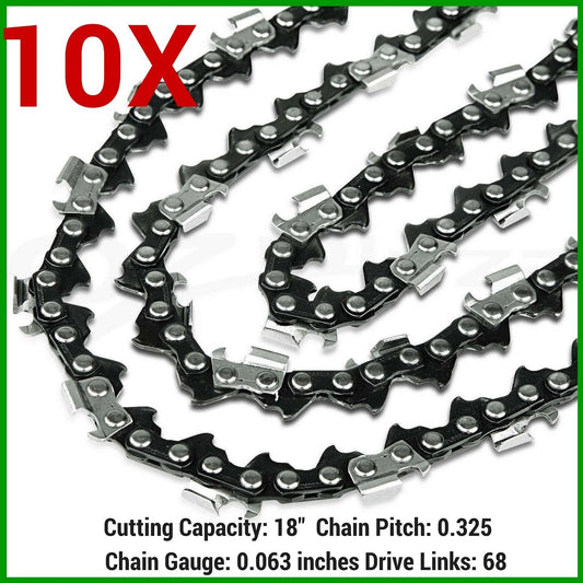 10XCHAINSAW CHAINS .325 063 68DL FOR STIHL 18" BAR MS250 MS251 MS230 MS231 025