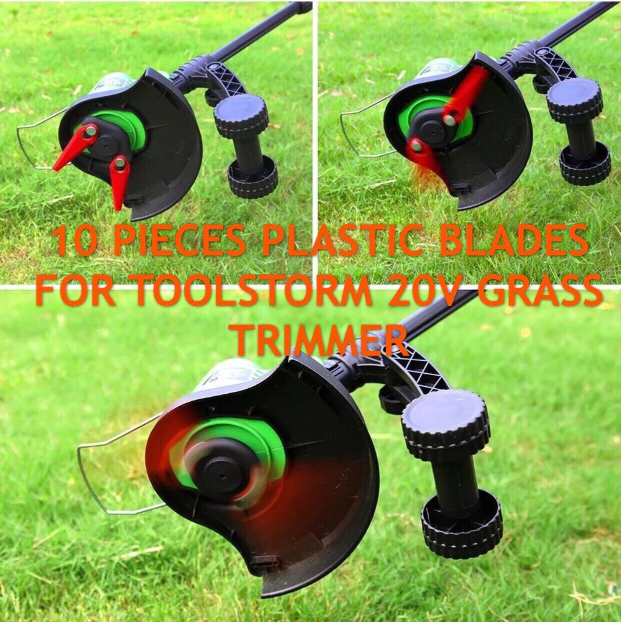 10x Plastic Replacement Blades For OZ-AUCTION SHOGUN Cordless Grass Trimmer
