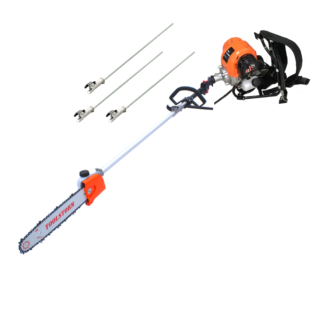 4-STROKE Long Reach Backpack Pole Chainsaw Hedge Trimmer Pruner Cutter Chain Saw