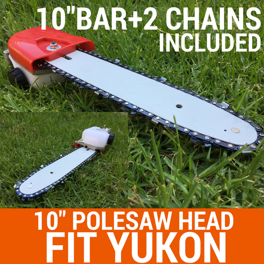 POLESAW CHAINSAW HEAD REPLACEMENT W/10" OR 12" BAR+2CHAIN BRUSHCUTTER FIT STARKE
