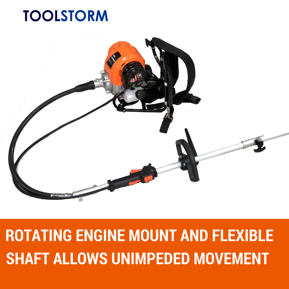 4-STROKE Backpack Brush Cutter WhipperSnipper Grass Edger Brushcutter Multi Pole