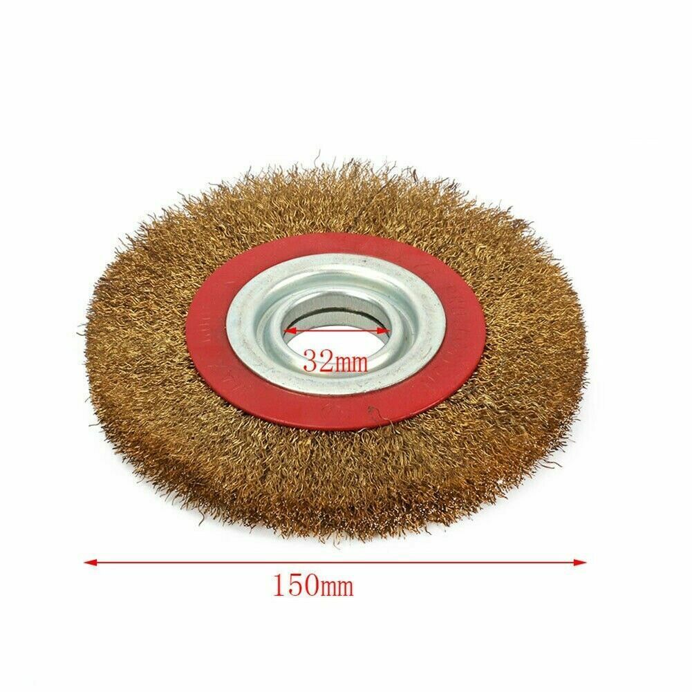 Brass Plated Steel Wire Brush 6″ 150mm Fit OZITO 6" Bench Grinder OZBG150WA