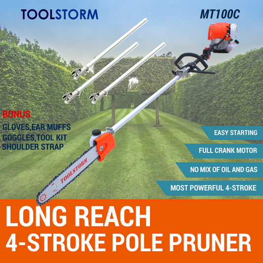 4-STROKE Pole Chainsaw Petrol Chain Saw Brush Cutter Brushcutter Tree Pruner
