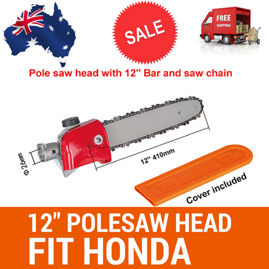 POLESAW CHAINSAW HEAD W/BAR+CHAIN BRUSHCUTTER FOR HONDA GX25/GX35 7T OR 9T
