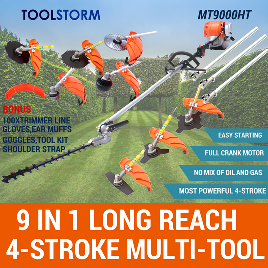 4-STROKE Pole Hedge Trimmer Garden Saw Brush Cutter Whipper Snipper Multi Tool