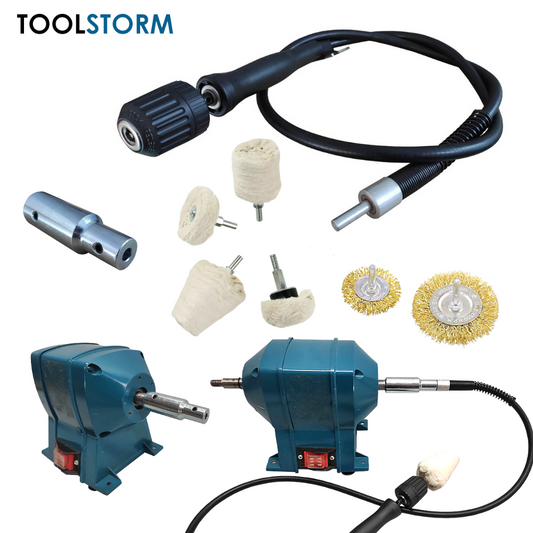 Spindle+flexible chuck+Buffing Wire wheels for 8" bench grinder Metal Polishing