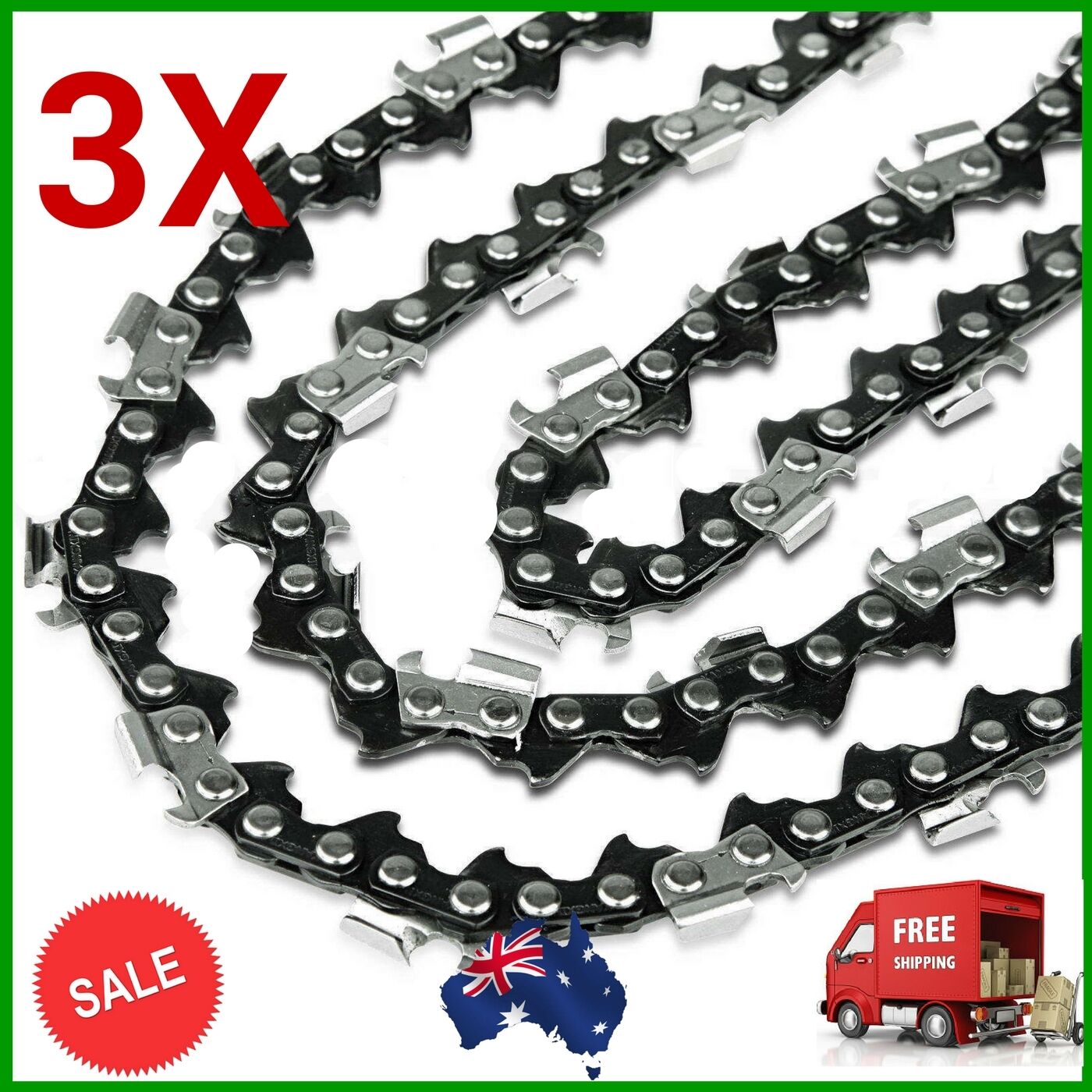 3x Chain 6" Suits ALDI FERREX 20V Mini Chainsaw Model CCS20VA Code 713332