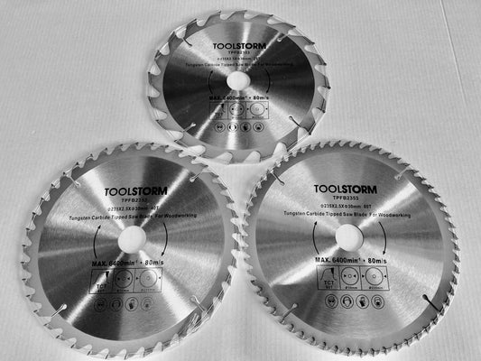3PC TCT Drop Saw/Compound Mitre Saw BLADE 235MM 20T,40T,60T ARBOR 30/25.4/16/10