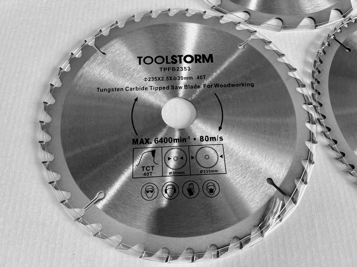 3PC MITRE/DROP SAW/TABLE SAW BLADES 235MM  20T,40T,60T ARBOR 30MM-BUSH25.4/16/10