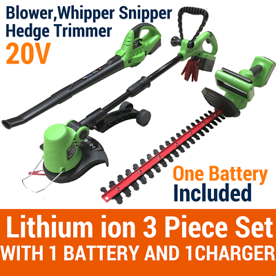 20V Lithium Cordless Leaf Blower Snipper Grass Hedge Trimmer Garden Tool Set