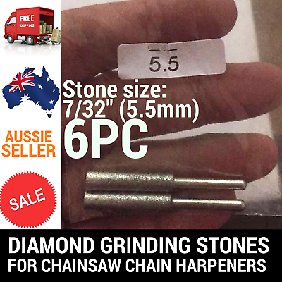 6 X 7/32 DIAMOND GRINDING STONES FOR CHAINSAW CHAIN SHARPENER OREGON STIHL ETC