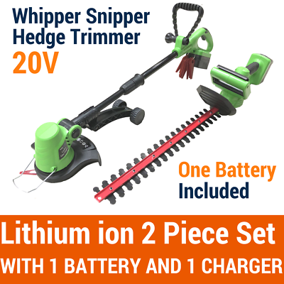 20V Lithium Cordless Snipper Grass Trimmer Hedge Trimmer 2 Piece Garden Tool Set