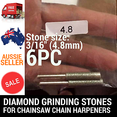 6 X 3/16 DIAMOND GRINDING STONES FOR CHAINSAW CHAIN SHARPENER OREGON STIHL ETC