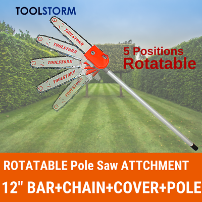 4-STROKE Long Reach Rotatable Pole Chainsaw Tree Pruner Hedge Trimmer