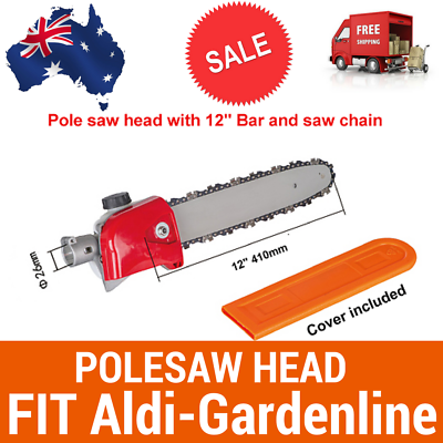 POLE SAW CHAINSAW HEAD BRUSHCUTTER ATTACHMENT W/BAR+CHAIN FIT Aldi-GARDENLINE