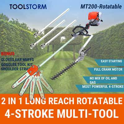 4-STROKE Long Reach Rotatable Pole Chainsaw Tree Pruner Hedge Trimmer