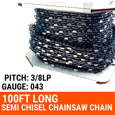 100ft Roll of Chainsaw Chain 3/8LP .043 Semi Chisel Fit Stihl Husqvarna more