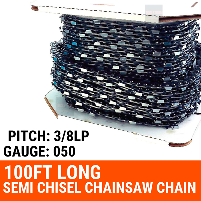 100ft Roll Chainsaw Chain 3/8LP 050 SEMI Chisel+ Breaker + Joiner Spinner Mender